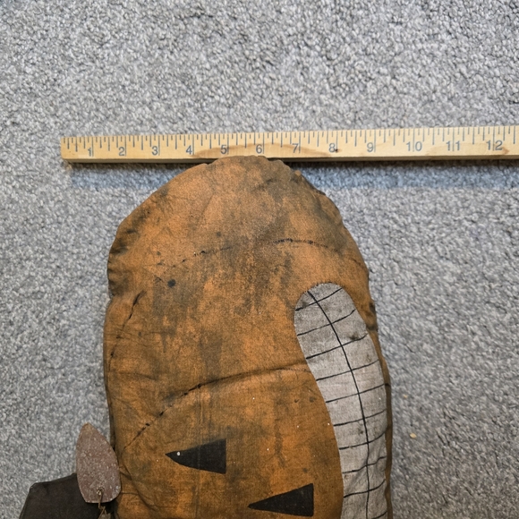 Primitive Handmade Mixed Media Pumpkin Unique - Picture 3 of 5